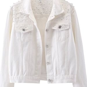 LifeShe Demin White Jacket